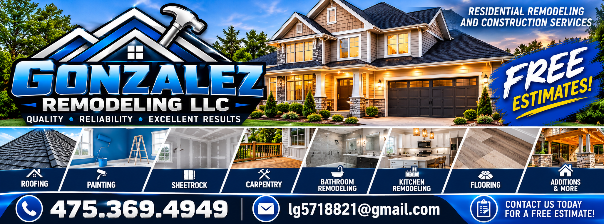 Banner publicitario de remodelación residencial Gonzalez
